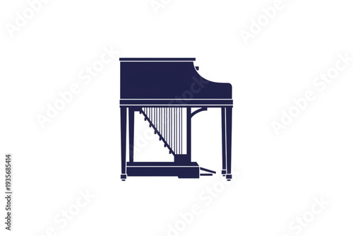 Organ Silhouette: A detailed silhouette of an elegant organ, showcasing its unique design and architectural details, perfect for music lovers and designers.