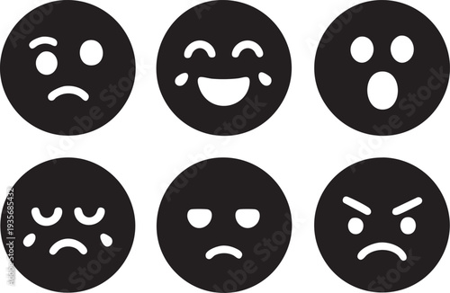 ミニマルな日本風禅絵文字フェイス	
