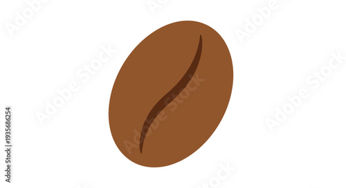 Isolated brown coffee bean illustration on white background for design element