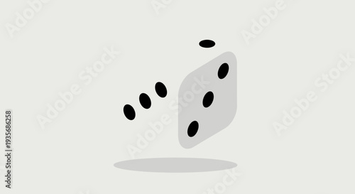 Isolated dice illustration with shadow against a neutral background for game concepts