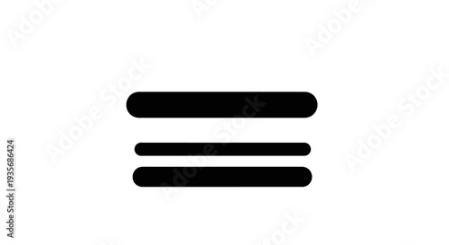 Minimalist graphic icon of three horizontal lines on a white background