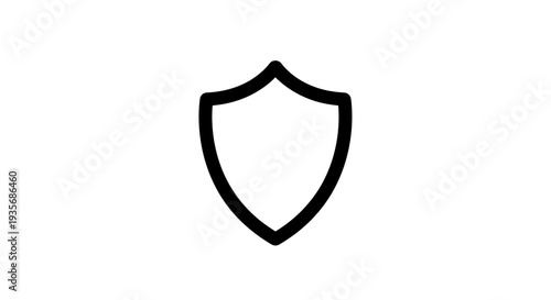 Minimalist shield icon security protection and defense symbol