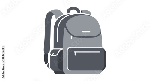 Modern backpack illustration isolated graphic design element on white background