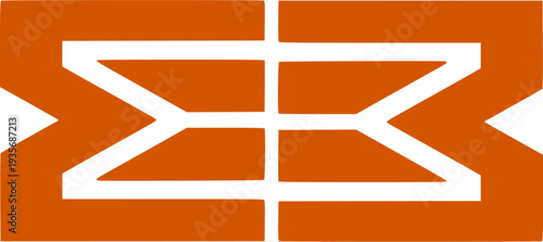 The design is bold, modern, and suggests stability, construction, or architectural precision.