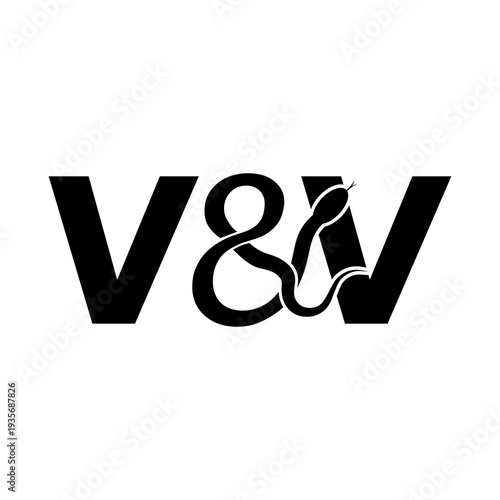V&V snake logo icon isolated on white background