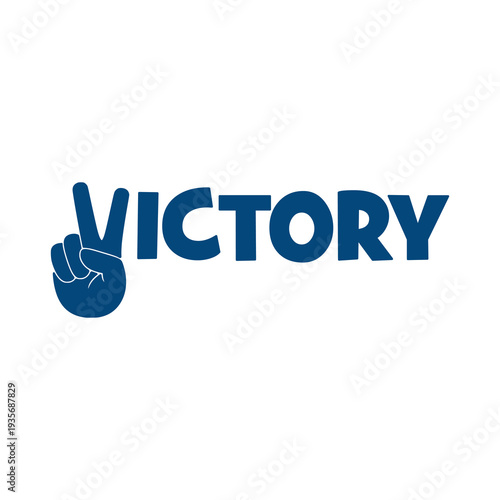 V hand victory symbol icon isolated on white background