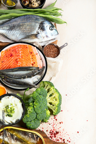 Wallpaper Mural Variety food rich in Omega-3. Torontodigital.ca