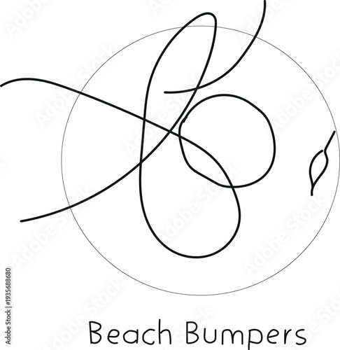 Abstract minimalist black line art logo design featuring chaotic tangled loops and organic shapes enclosed within a faint circular boundary suggesting fluidity and complex structure for a modern brand