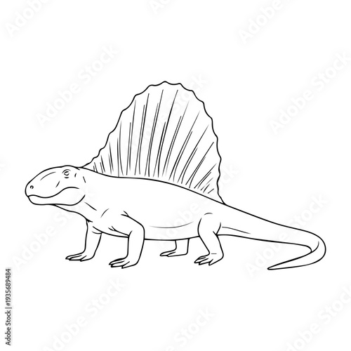 Dimetrodon dinosaur illustration vector 
Vector illustration icon on a white background