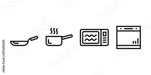 A visual representation of the cooking process from preparation to baking. Vector
