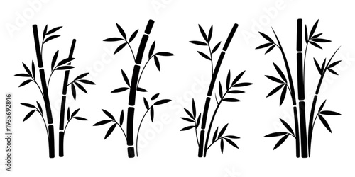 A beautiful illustration of bamboo stalks arranged in a symmetrical pattern Vector