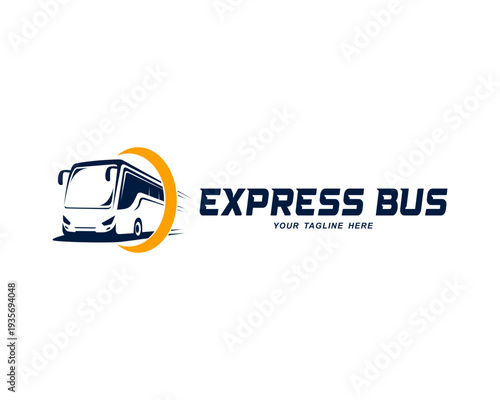 express bus transportation company logo design vector template