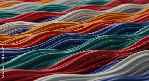 Abstract Colorful Wavy Lines Background
