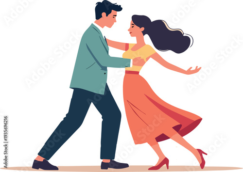 un uomo e una donna ballano lento veloce vettoriale 