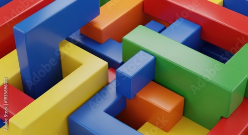 Colorful Building Blocks Abstract Background