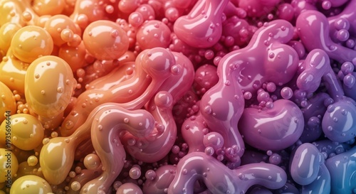 Abstract Bubbles Fluid Droplets Gradient Background