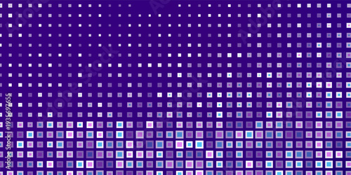 Purple abstract pixel texture bg video screen. Tv pattern background with square noise effect. Futuristic broadcast neon gradient banner for television. Modern vhs led static display element