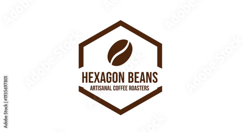 Hexagon Beans Coffee Roasting Company Logo Design.