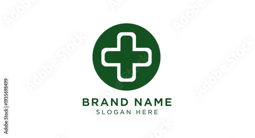Medical Cross Logo Template with Brand Name Placeholder.
