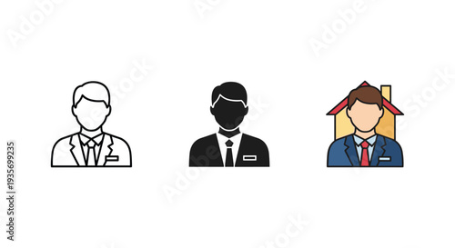 Man Business Icon Home Agent Services