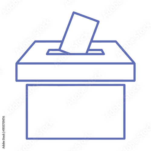 Voting process illustrated with ballot box and paper ballot