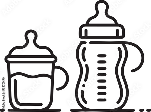 Baby Bottle and Sippy Cup Icons baby feeding infant feeding