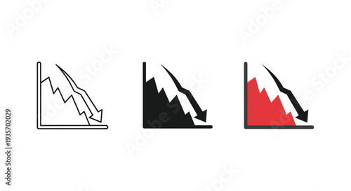 Graph Downward Trend Financial Loss Business Decline