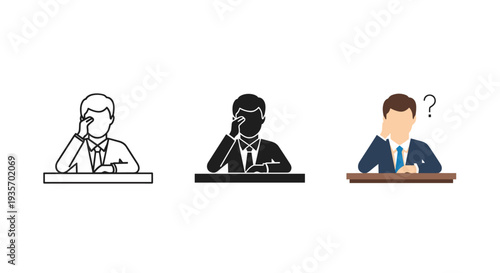 Business Person Headache Frustration Doubt Decision Commercial