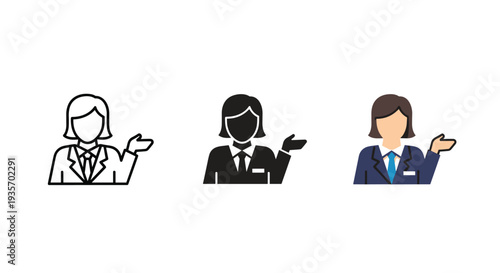 Businesswoman Presentation Icon Commercial