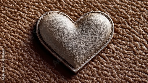 Stitched Leather Heart: Romantic Love for Valentine's Day