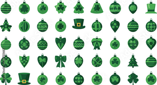 Stunning St Patrick's Day clover and hat icons