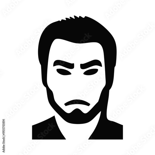Angry Man Face Expression Icon