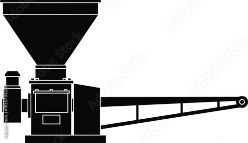 Industrial grain mill or crusher machine with conveyor belt