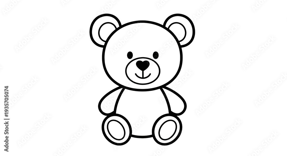 Obraz premium Glitch Art Teddy Bear Outline On Black Background
