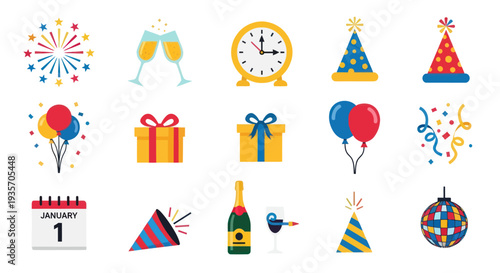 Celebration icons party elements collection