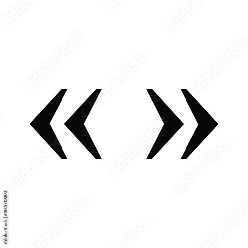 Double Angle Quotes Serif – Guillemets Typography Vector