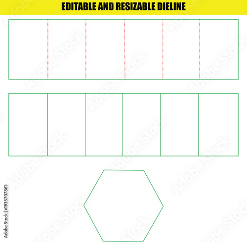 Folding Box Packaging Dieline Template for Product Design and Manufacturing Projects