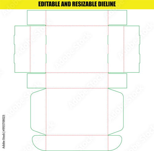 Standard Reverse Tuck End Folding Carton Dieline Template for Product Packaging Solutions