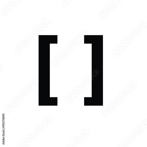 Square Brackets Serif Icon – Classic Typography Vector
