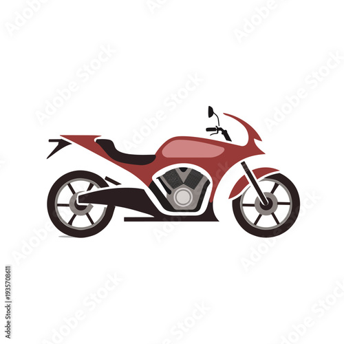 Modern Red Sport Motorcycle Vector Logo