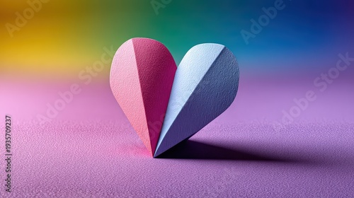 Modern 3D Heart Art for Valentine's Day and Romantic Theme