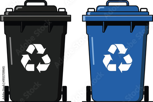 Recycling bins for proper waste management and environmental conservation