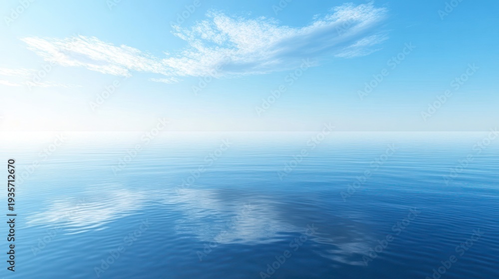 Fototapeta premium Calm, serene ocean reflecting a serene sky