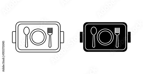 Web Plate with Spoon and Fork Restaurant Service Icon
