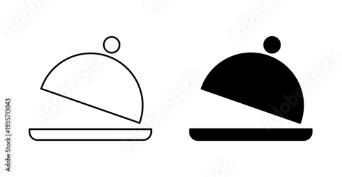 Serving Tray with Open Cloche Catering Icon