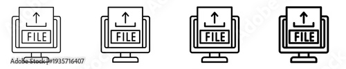 File Upload Icon Set Different Style Collection