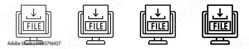 File Download Icon Set Different Style Collection