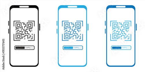 Smartphone scan qr code icon vector. Scanning qr code. vector illustration