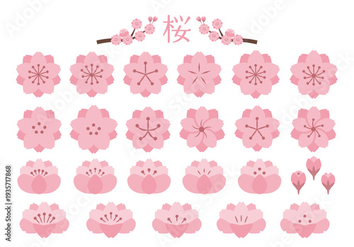 八重桜のアイコンセット