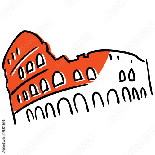 Coliseum hand drawn monument